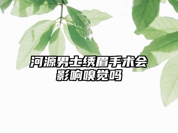 河源男士绣眉手术会影响嗅觉吗