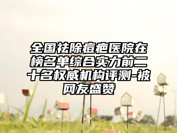 全国祛除痘疤医院在榜名单综合实力前二十名权威机构评测-被网友盛赞