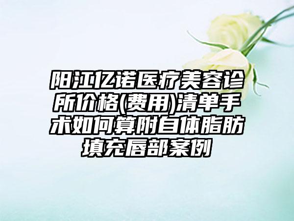 阳江亿诺医疗美容诊所价格(费用)清单手术如何算附自体脂肪填充唇部案例