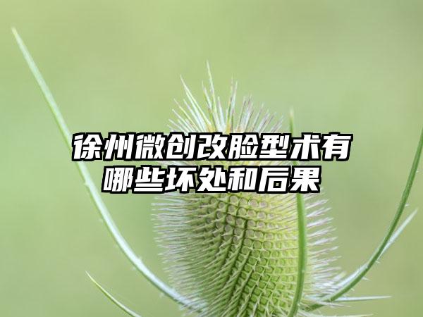 徐州微创改脸型术有哪些坏处和后果