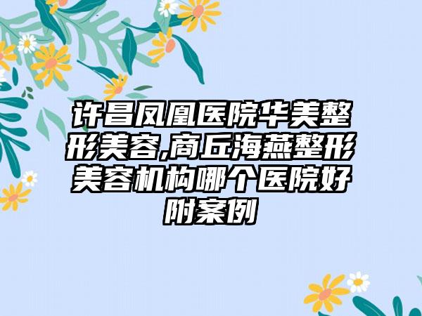 许昌凤凰医院华美整形美容,商丘海燕整形美容机构哪个医院好附案例