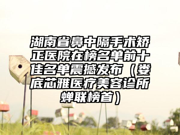 湖南省鼻中隔手术矫正医院在榜名单前十佳名单震撼发布（娄底芯雅医疗美容诊所蝉联榜首）