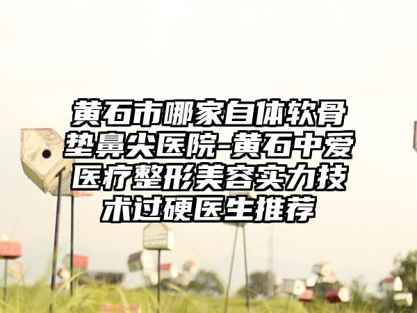 黄石市哪家自体软骨垫鼻尖医院-黄石中爱医疗整形美容实力技术过硬医生推荐