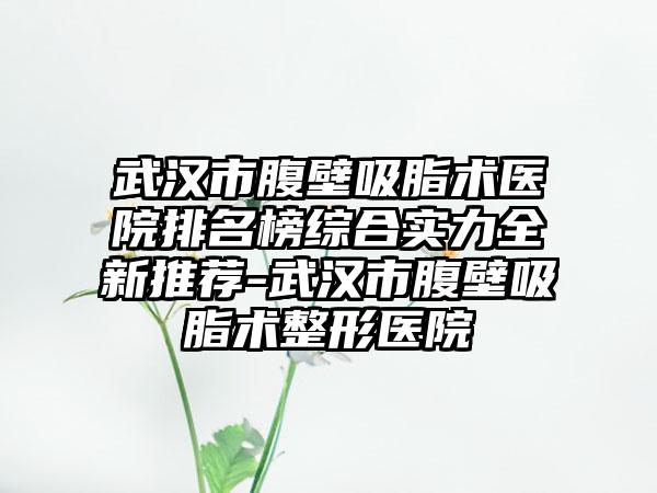 武汉市腹壁吸脂术医院排名榜综合实力全新推荐-武汉市腹壁吸脂术整形医院