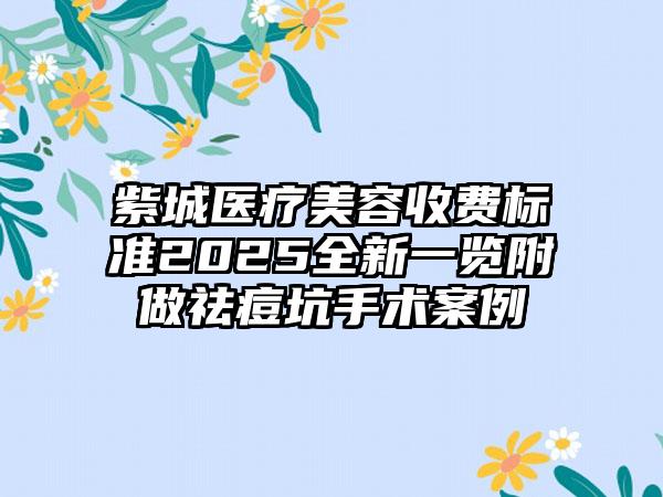 紫城医疗美容收费标准2025全新一览附做祛痘坑手术案例