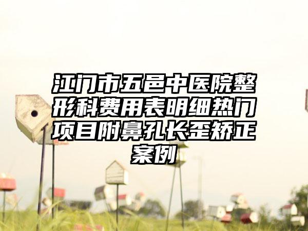 江门市五邑中医院整形科费用表明细热门项目附鼻孔长歪矫正案例