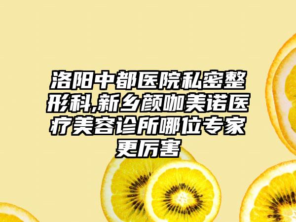 洛阳中都医院私密整形科,新乡颜咖美诺医疗美容诊所哪位专家更厉害