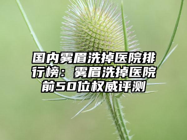 国内雾眉洗掉医院排行榜：雾眉洗掉医院前50位权威评测