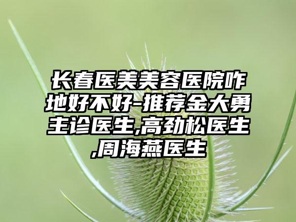 长春医美美容医院咋地好不好-推荐金大勇主诊医生,高劲松医生,周海燕医生