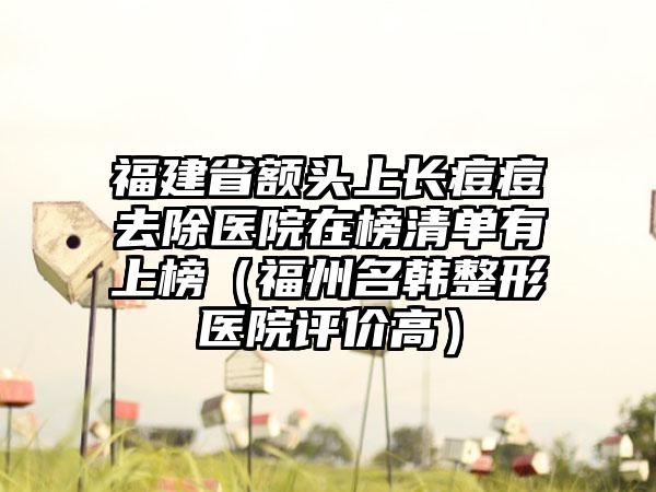 福建省额头上长痘痘去除医院在榜清单有上榜（福州名韩整形医院评价高）