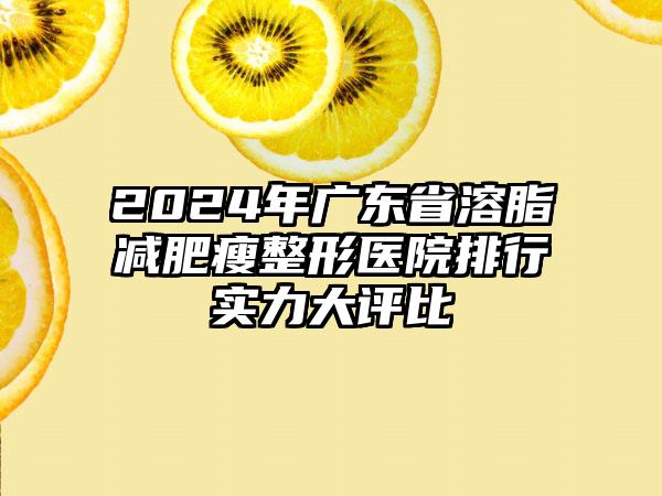 2024年广东省溶脂减肥瘦整形医院排行实力大评比