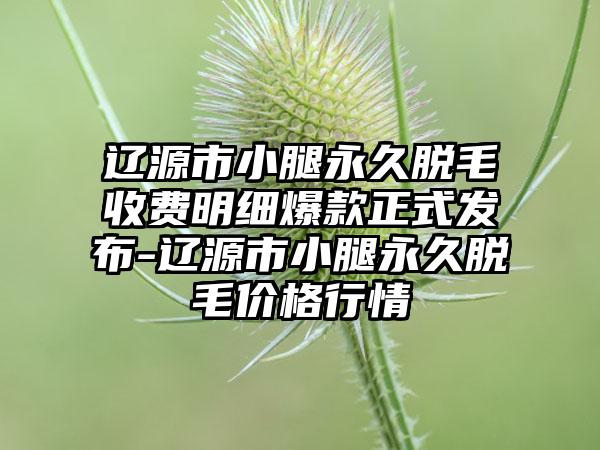 辽源市小腿永久脱毛收费明细爆款正式发布-辽源市小腿永久脱毛价格行情