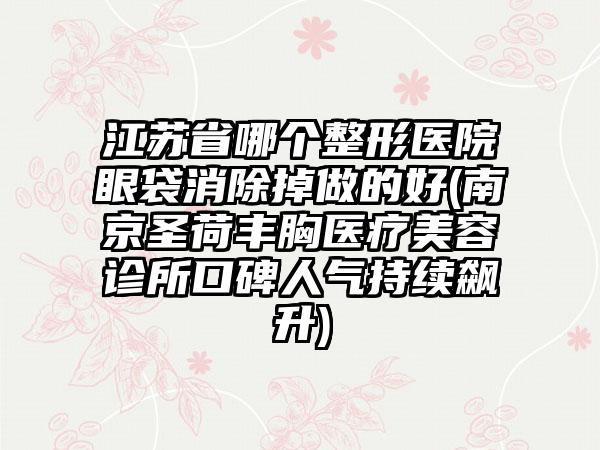 江苏省哪个整形医院眼袋消除掉做的好(南京圣荷丰胸医疗美容诊所口碑人气持续飙升)