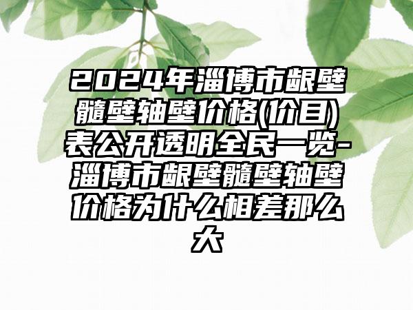 2024年淄博市龈壁髓壁轴壁价格(价目)表公开透明全民一览-淄博市龈壁髓壁轴壁价格为什么相差那么大