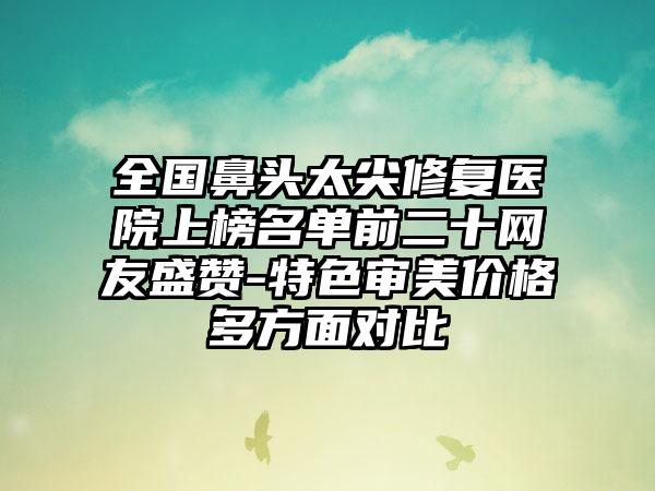 全国鼻头太尖修复医院上榜名单前二十网友盛赞-特色审美价格多方面对比