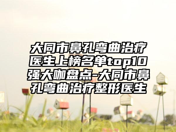 大同市鼻孔弯曲治疗医生上榜名单top10强大咖盘点-大同市鼻孔弯曲治疗整形医生