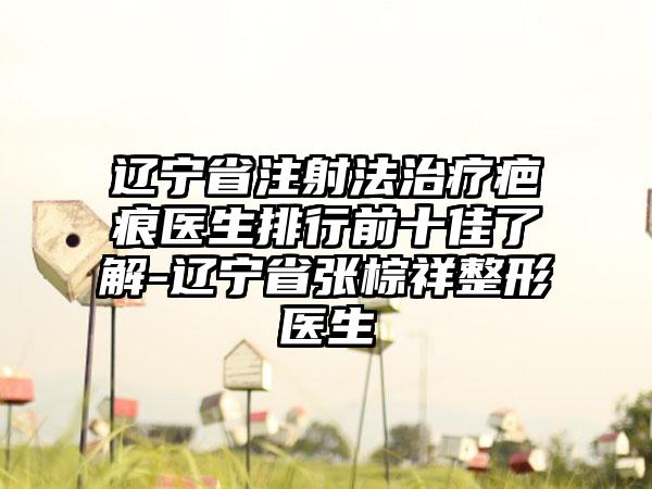 辽宁省注射法治疗疤痕医生排行前十佳了解-辽宁省张棕祥整形医生