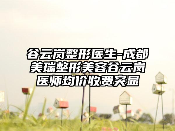 谷云岗整形医生-成都美瑞整形美容谷云岗医师均价收费突显