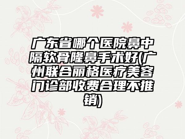 广东省哪个医院鼻中隔软骨隆鼻手术好(广州联合丽格医疗美容门诊部收费合理不推销)