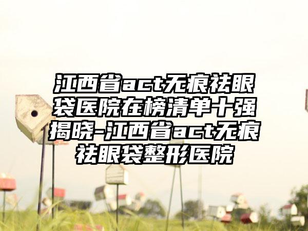 江西省act无痕祛眼袋医院在榜清单十强揭晓-江西省act无痕祛眼袋整形医院