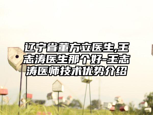 辽宁省董方立医生,王志涛医生那个好-王志涛医师技术优势介绍