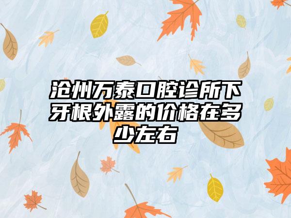 沧州万泰口腔诊所下牙根外露的价格在多少左右