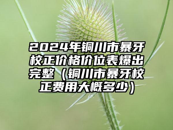 2024年铜川市暴牙校正价格价位表爆出完整（铜川市暴牙校正费用大概多少）