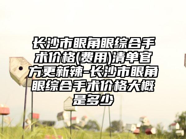 长沙市眼角眼综合手术价格(费用)清单官方更新辣-长沙市眼角眼综合手术价格大概是多少