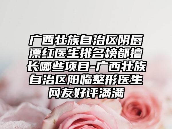 广西壮族自治区阴唇漂红医生排名榜都擅长哪些项目-广西壮族自治区阳临整形医生网友好评满满