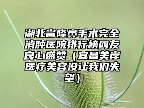 湖北省隆鼻手术完全消肿医院排行榜网友良心盛赞（宜昌美岸医疗美容没让我们失望）