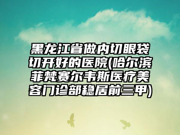 黑龙江省做内切眼袋切开好的医院(哈尔滨菲梵赛尔韦斯医疗美容门诊部稳居前三甲)