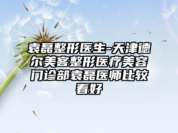 袁磊整形医生-天津德尔美客整形医疗美容门诊部袁磊医师比较看好