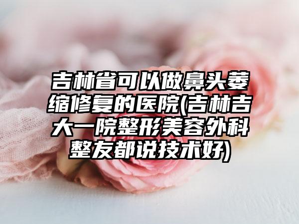 吉林省可以做鼻头萎缩修复的医院(吉林吉大一院整形美容外科整友都说技术好)