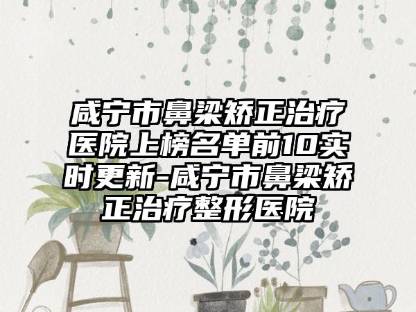 咸宁市鼻梁矫正治疗医院上榜名单前10实时更新-咸宁市鼻梁矫正治疗整形医院