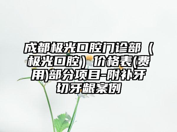 成都极光口腔门诊部（极光口腔）价格表(费用)部分项目-附补牙切牙龈案例