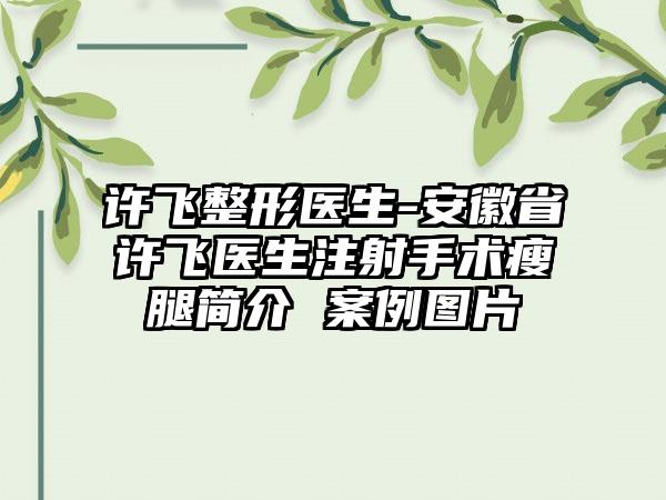 许飞整形医生-安徽省许飞医生注射手术瘦腿简介 案例图片