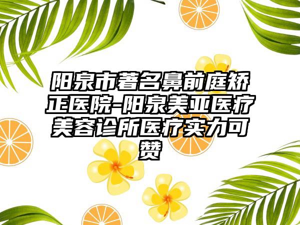 阳泉市著名鼻前庭矫正医院-阳泉美亚医疗美容诊所医疗实力可赞