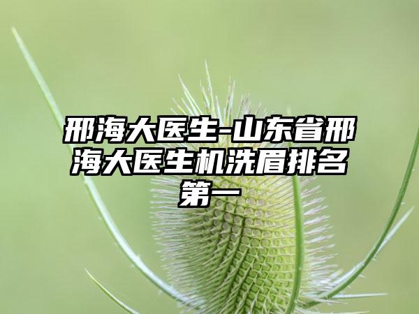 邢海大医生-山东省邢海大医生机洗眉排名第一