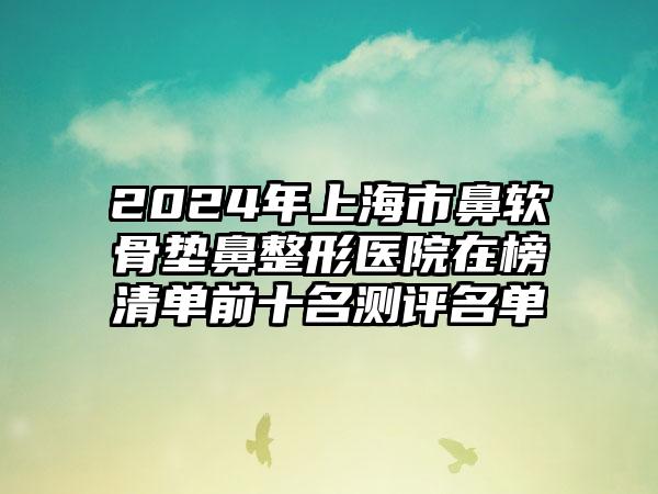 2024年上海市鼻软骨垫鼻整形医院在榜清单前十名测评名单