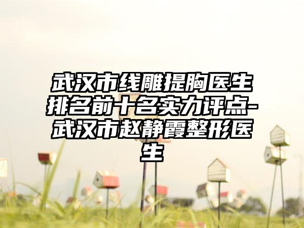 武汉市线雕提胸医生排名前十名实力评点-武汉市赵静霞整形医生