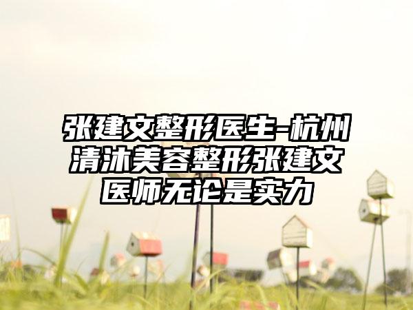 张建文整形医生-杭州清沐美容整形张建文医师无论是实力