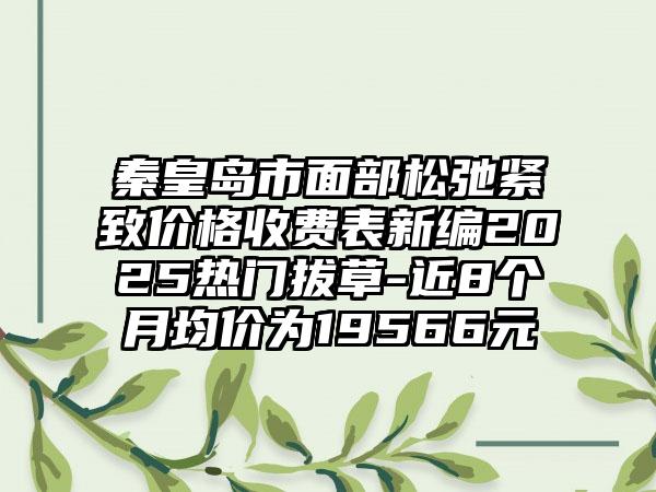 秦皇岛市面部松弛紧致价格收费表新编2025热门拔草-近8个月均价为19566元