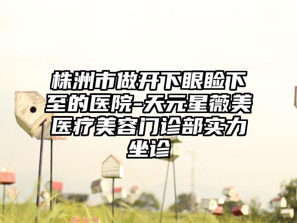 株洲市做开下眼睑下至的医院-天元星薇美医疗美容门诊部实力坐诊