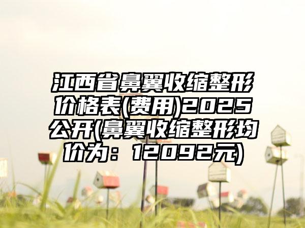 江西省鼻翼收缩整形价格表(费用)2025公开(鼻翼收缩整形均价为：12092元)