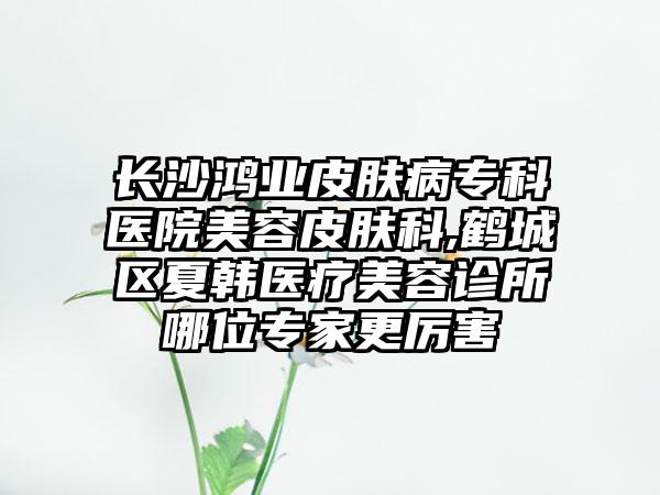 长沙鸿业皮肤病专科医院美容皮肤科,鹤城区夏韩医疗美容诊所哪位专家更厉害