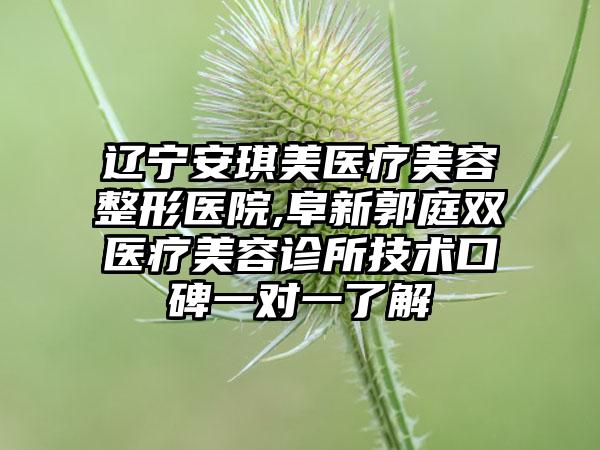 辽宁安琪美医疗美容整形医院,阜新郭庭双医疗美容诊所技术口碑一对一了解