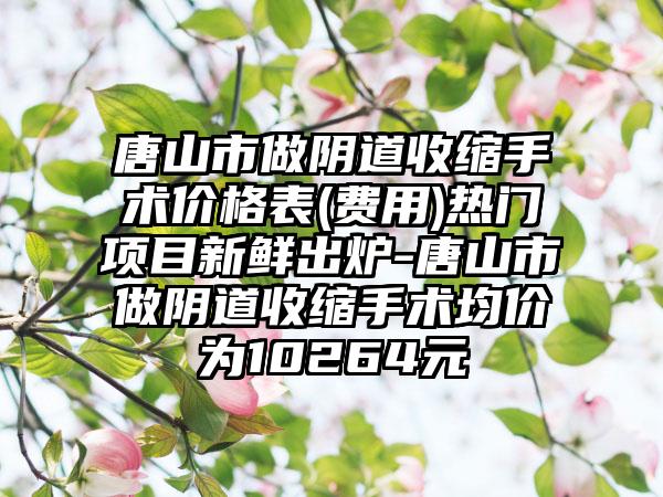 唐山市做阴道收缩手术价格表(费用)热门项目新鲜出炉-唐山市做阴道收缩手术均价为10264元