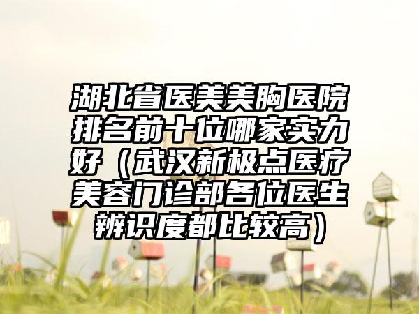 湖北省医美美胸医院排名前十位哪家实力好（武汉新极点医疗美容门诊部各位医生辨识度都比较高）