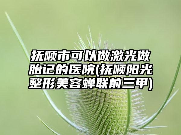 抚顺市可以做激光做胎记的医院(抚顺阳光整形美容蝉联前三甲)