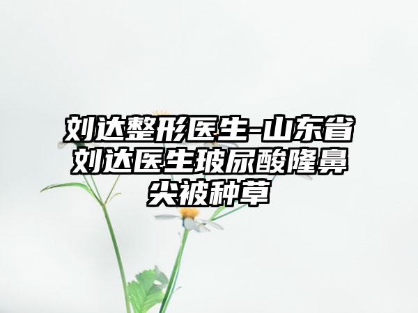 刘达整形医生-山东省刘达医生玻尿酸隆鼻尖被种草